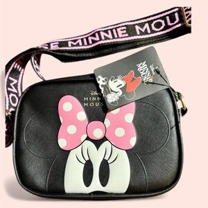 Disney Minnie Mouse Black and Pink Crossbody Bag